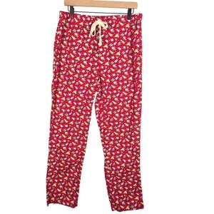 Vineyard Vines Men's Pajama Pants M Red Christmas Dog Tree Gift Cotton Lounge‎